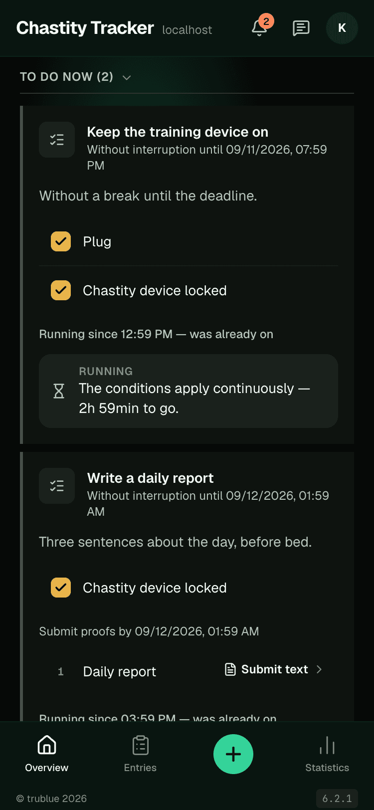 Tasks — Conditions Held to a Deadline