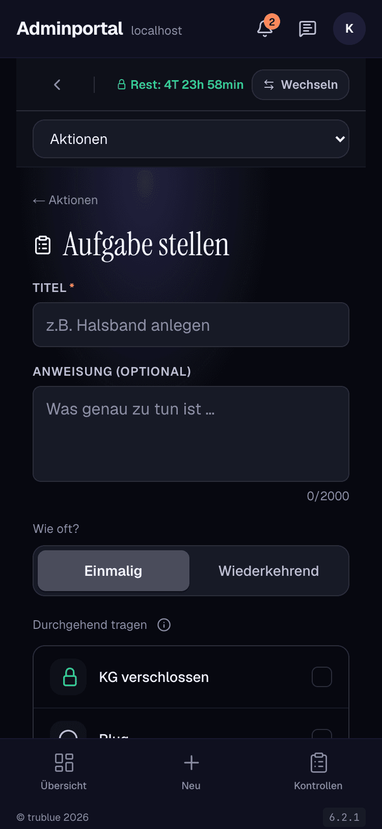 Aufgaben stellen
