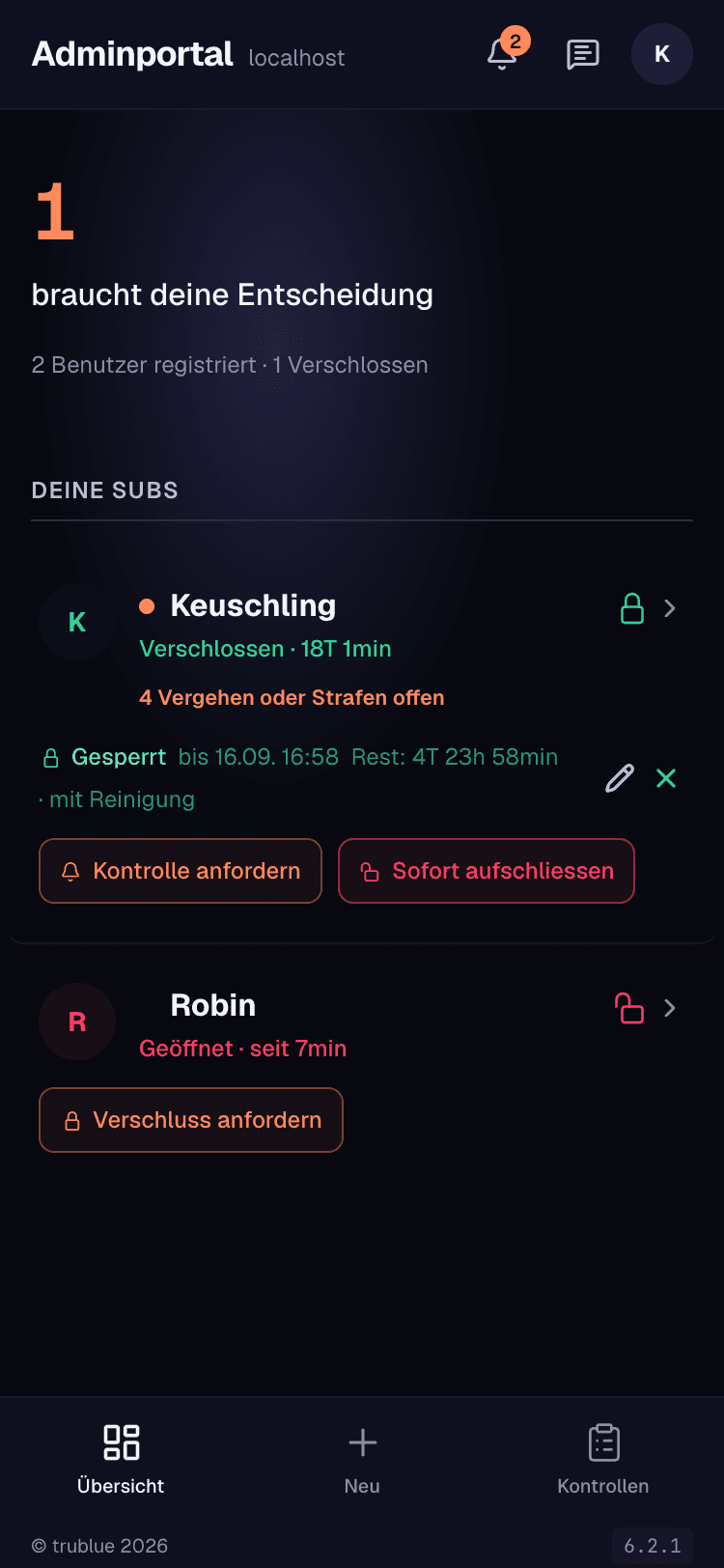 Reine Keyholder-Rolle: Kein eigener Tracker