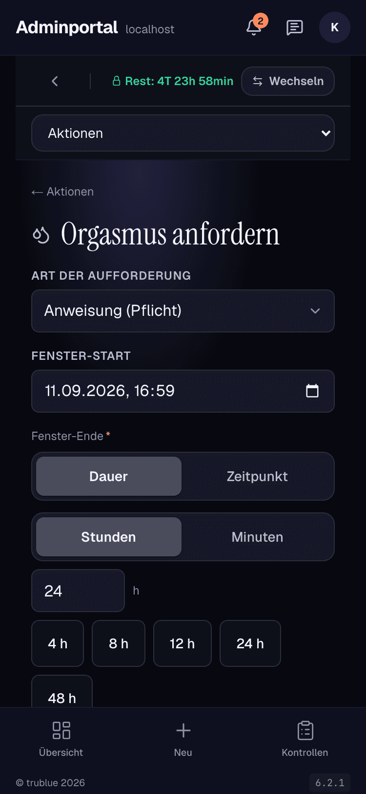 Orgasmus-Anforderungen